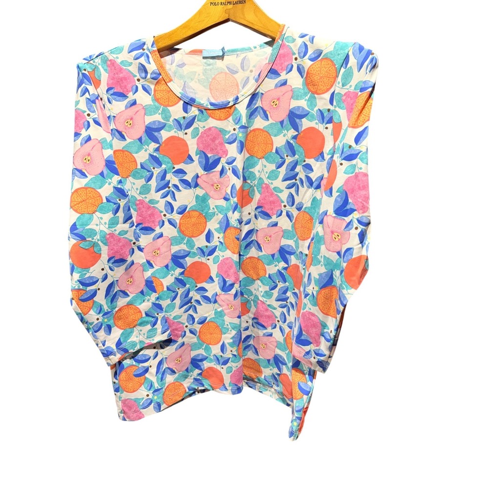 J McLaughlin fruit print‎ blouse